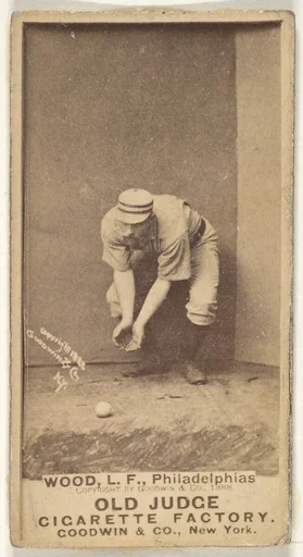 George A. Wood, Left Field, Philadelphia, from the Old Judge series (N172) for Old Judge Cigarettes