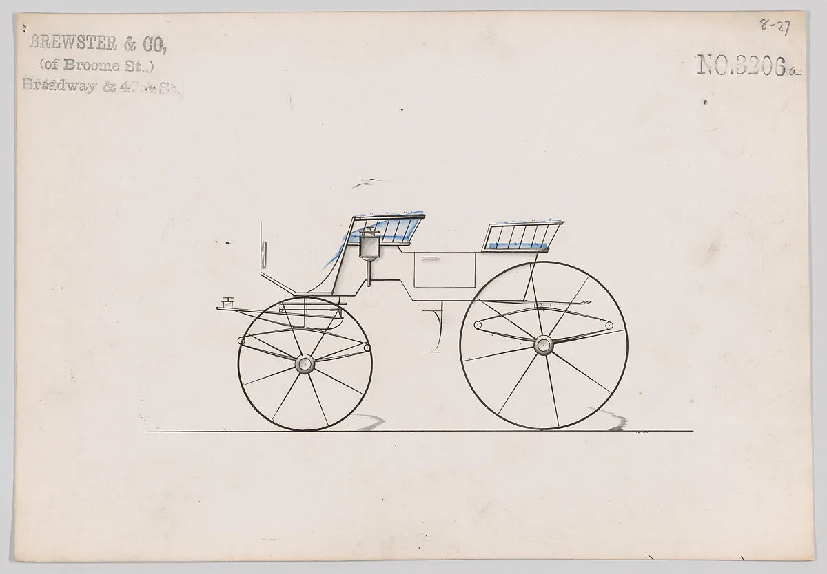 Design for 4 seat Phaeton, no top, no. 3206a — Brewster & Co.