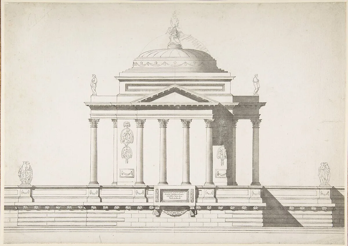Elevation of a Domed Corinthian Temple — Anonymous, French, 18th century