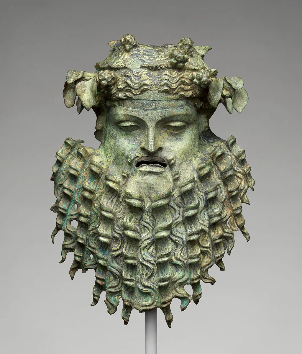 Bronze handle attachment in the form of a mask — Unknown