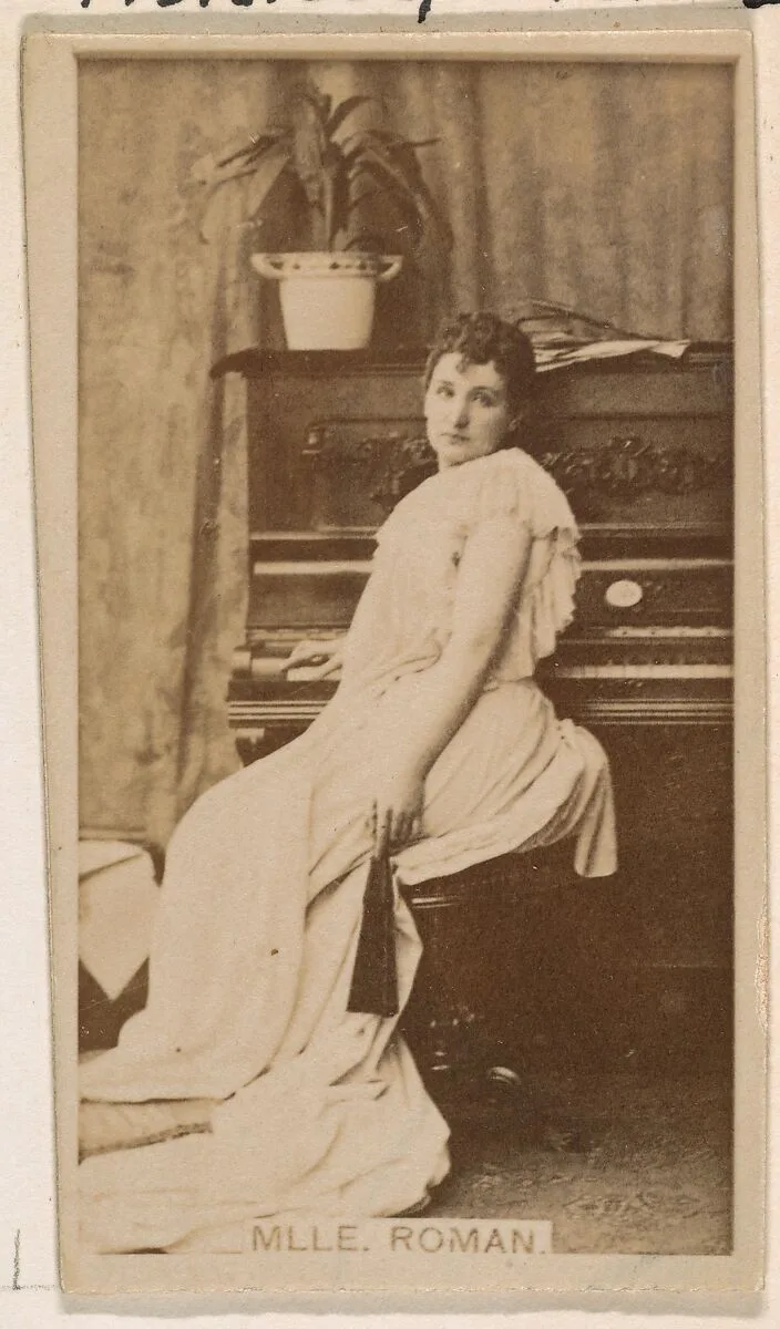Mlle. Roman, from the Actresses series (N245) issued by Kinney Brothers to promote Sweet Caporal Cigarettes — Kinney Brothers Tobacco Company