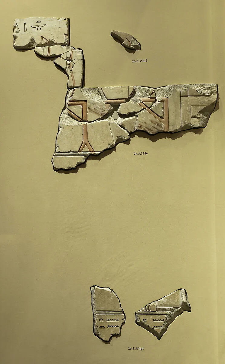 Relief scene of sacred objects to be used in Khety's funeral — Unknown