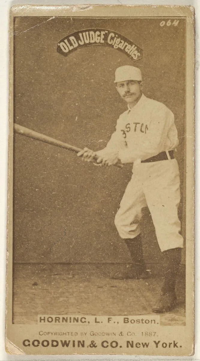 Horning, Left Field, Boston, from the Old Judge series (N172) for Old Judge Cigarettes — Goodwin & Company
