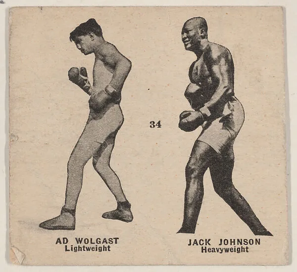 Ad Wolgast, Lightweight and Jack Johnson, Heavyweight, from Boxers strip cards (W580) — Unknown