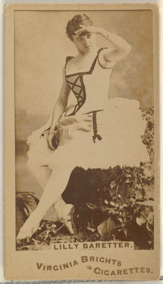 Lilly Baretter, from the Actors and Actresses series (N45, Type 1) for Virginia Brights Cigarettes — Allen & Ginter