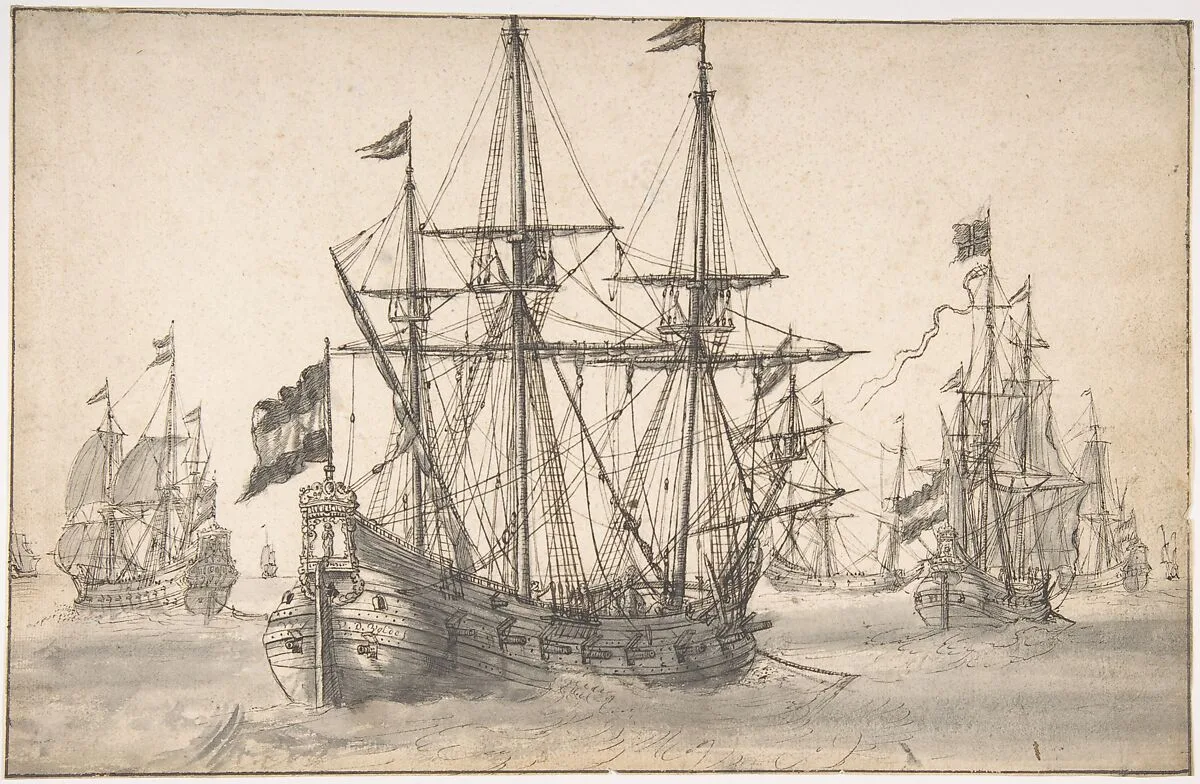 Dutch Men of War at Anchor — Willem van de Velde I