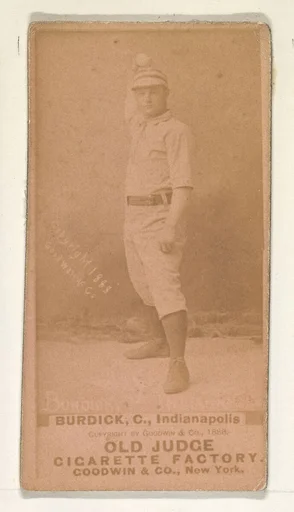 Burdick, Catcher, Indianapolis, from the Old Judge series (N172) for Old Judge Cigarettes