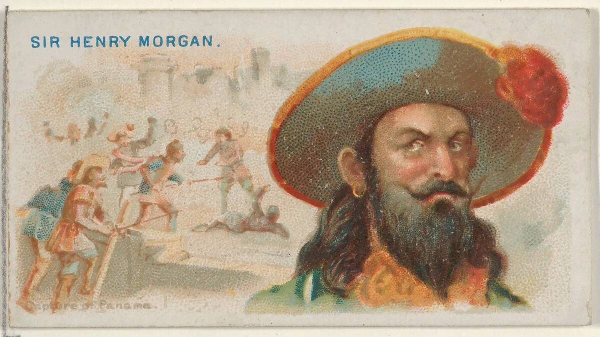 Sir Henry Morgan, Capture of Panama, from the Pirates of the Spanish Main series (N19) for Allen & Ginter Cigarettes — George S. Harris & Sons|Allen & Ginter