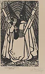 Nazarenes (penitents) from the Holy Week procession in Seville, from the portfolio '15 Grabados en madera' (Madrid 1929) — Gabriel Fernández Ledesma