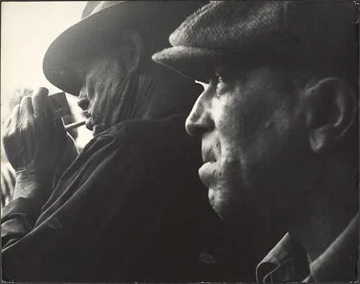[Two Men, One Lighting a Cigarette, Massachusetts]