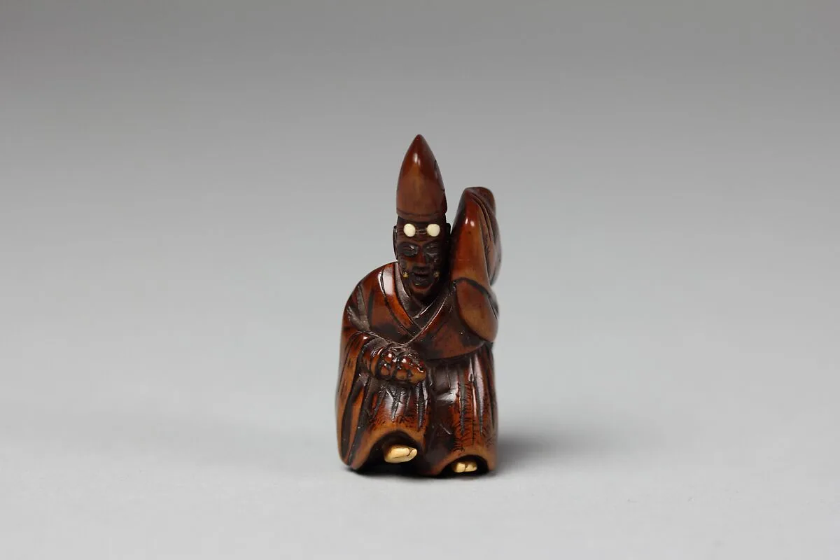 翁舞木彫根付 銘:玉珉|Netsuke of Okina Noh Dance — Unknown