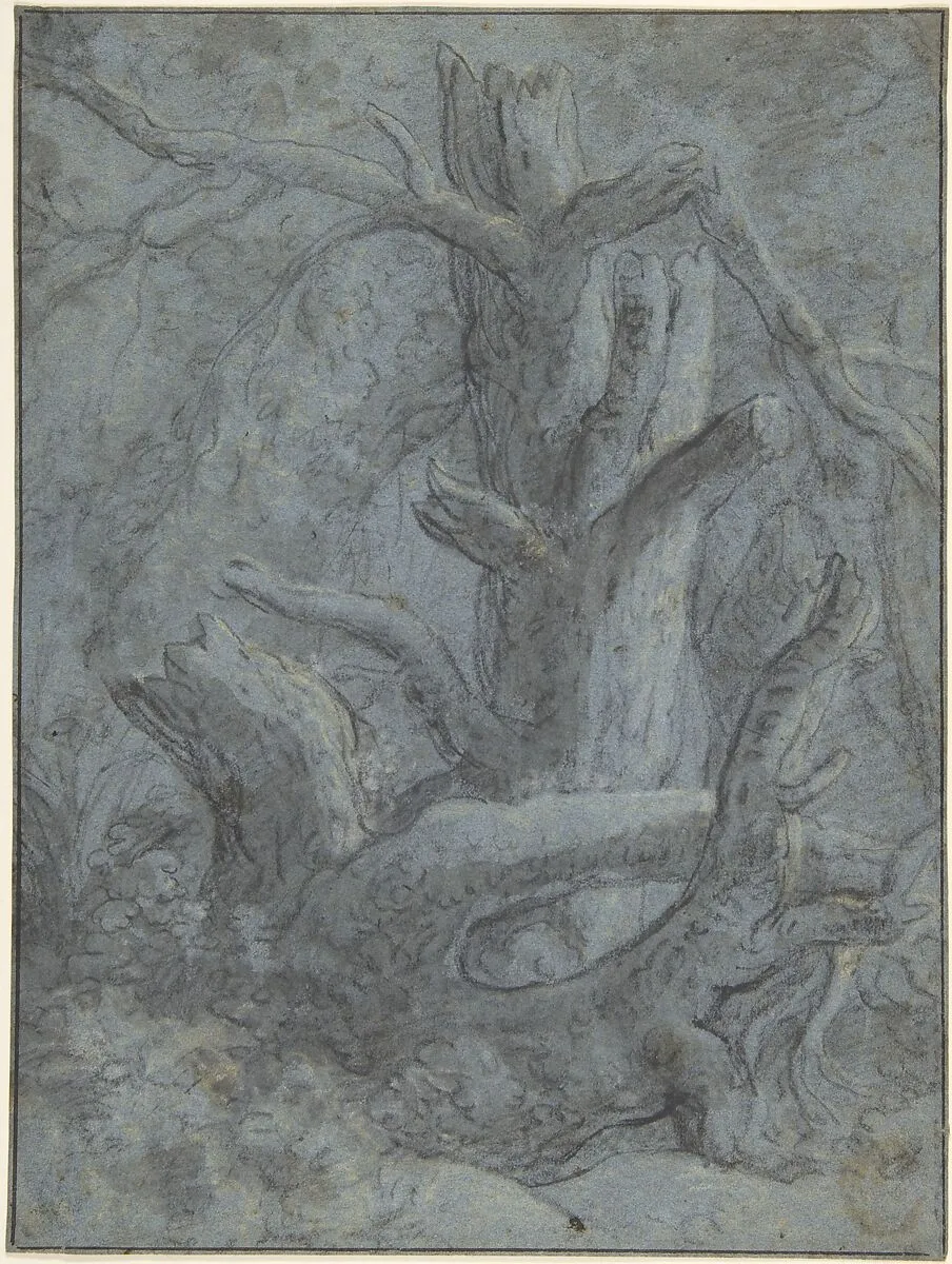 Study of a Blasted Tree Trunk and Branches — Anthonie Waterloo|Simon de Vlieger
