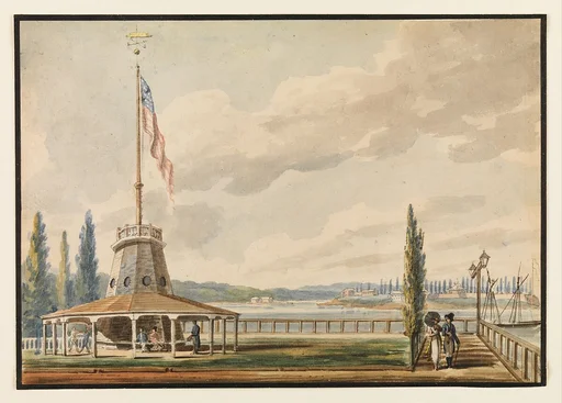 The Traveler's First View of New York—The Battery and Flagstaff