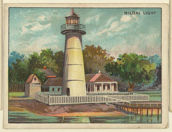 Biloxi Light, from the "Lighthouse Series" (T77), issued with Hassan Cigarettes by the American Tobacco Company — American Tobacco Company