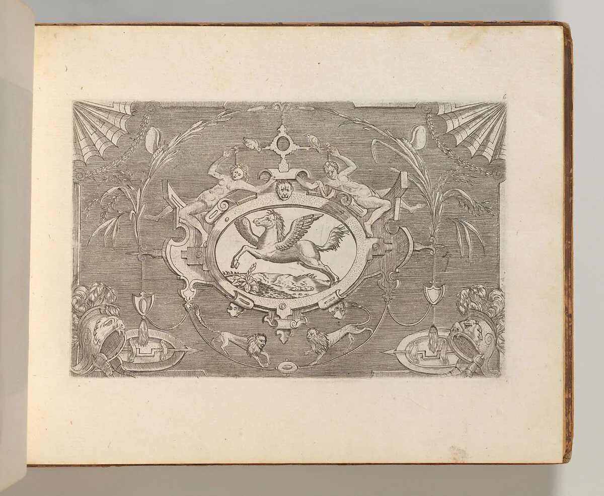 Targhe ed altri ornati di varie e capricciose invenzioni (Cartouches and other ornaments of various and capricious invention, page 6) — Carlo Losi|Jacob Floris