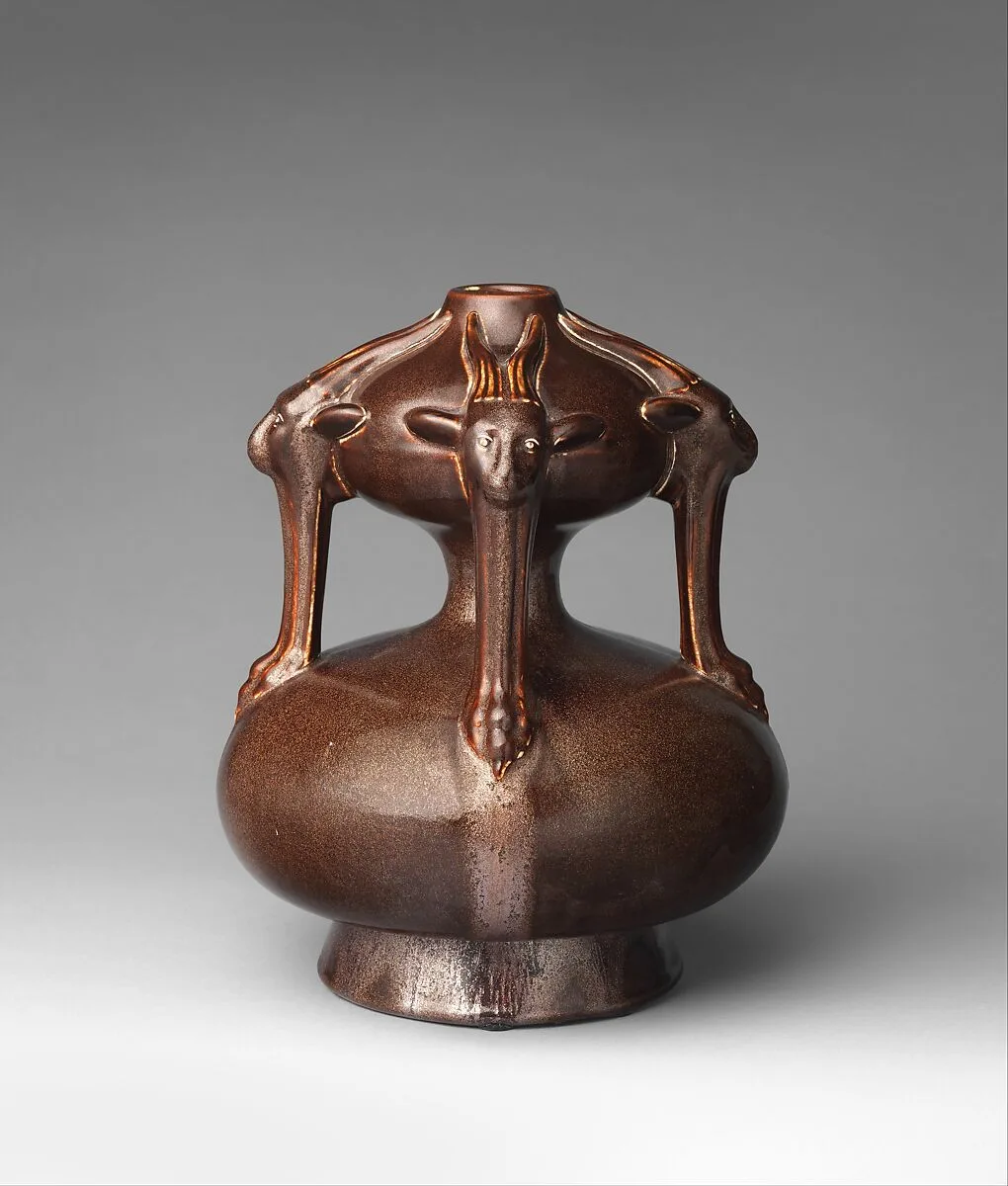Vase with goat masks — Christopher Dresser|Ault Pottery