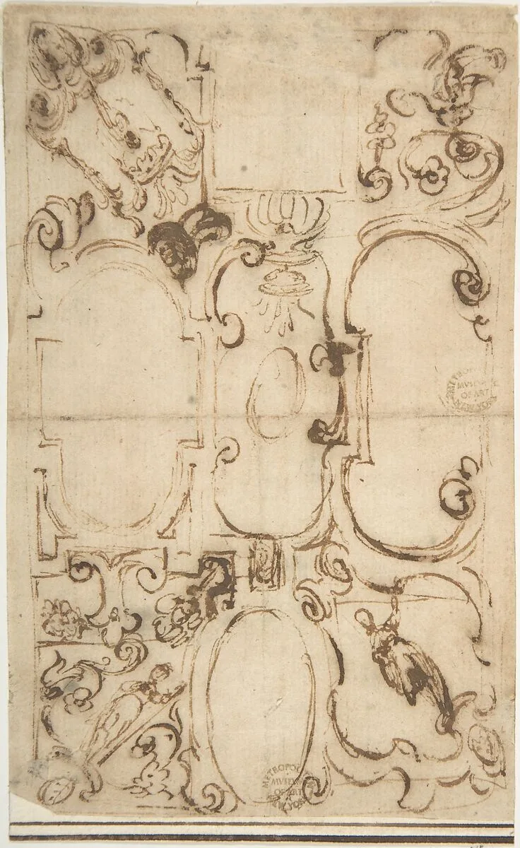 Sketch for Ceiling Decoration — Anonymous, Italian, 16th century