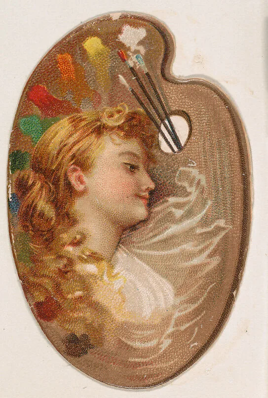 Artist's paint pallette, from the Novelties series (N228, Type 4) issued by Kinney Bros. — Kinney Brothers Tobacco Company