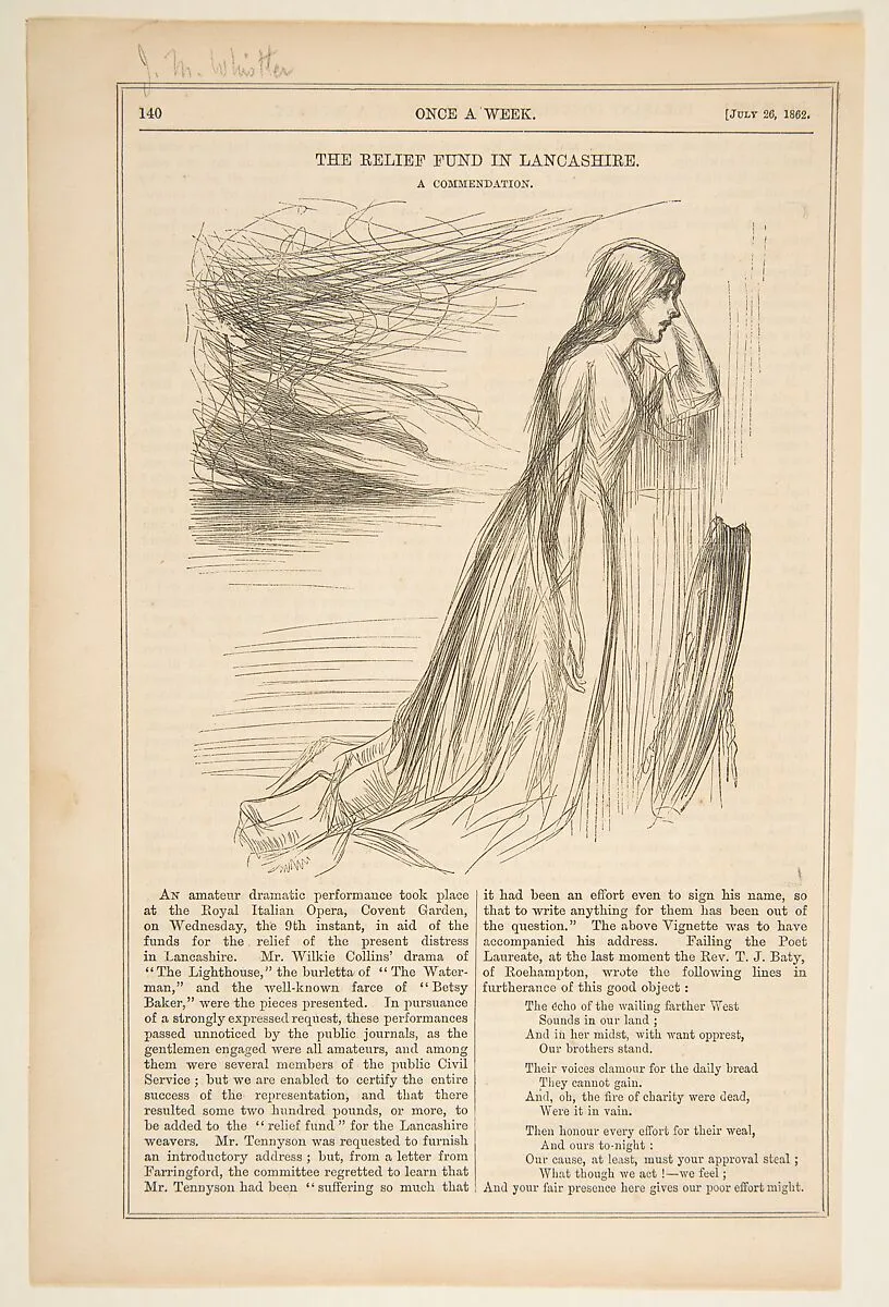 The Relief Fund in Lancashire (from "Once a Week," July 26, 1862) — James McNeill Whistler|Dalziel Brothers