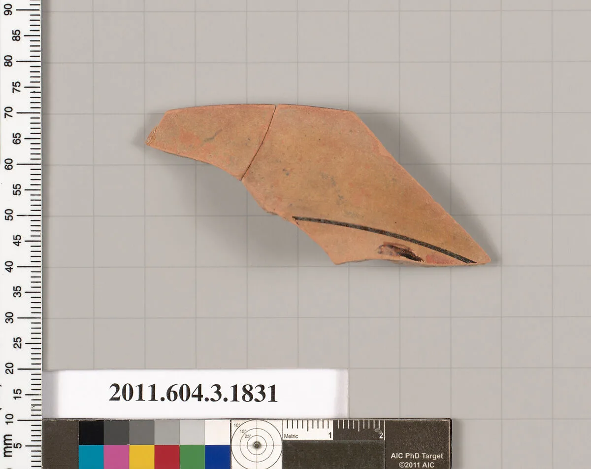 Terracotta fragment of a kylix: Lip cup (drinking cup) — Unknown