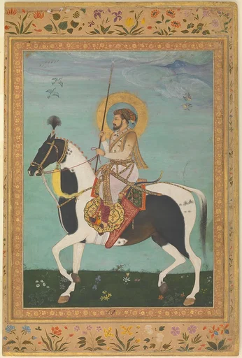"Shah Jahan on Horseback", Folio from the Shah Jahan Album
