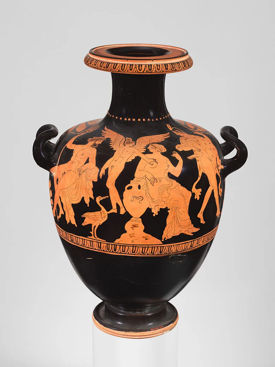 Terracotta hydria: kalpis (water jar) — Unknown