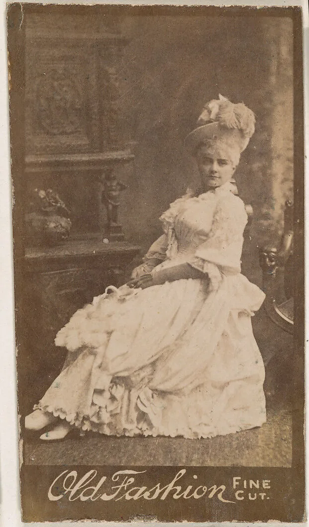 Actress wearing feathered hat, from the Actresses series (N664) promoting Old Fashion Fine Cut Tobacco — Unknown