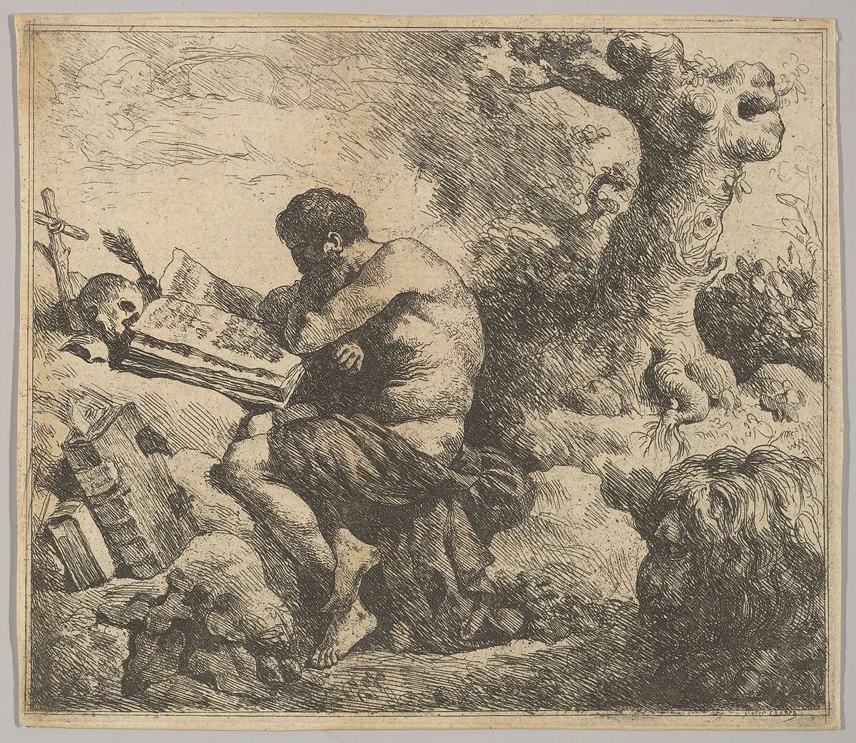 St. Jerome in a Landscape — Jean Jacques Lagrenée