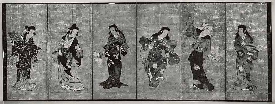 舞伎図屏風|Dancers — Unknown