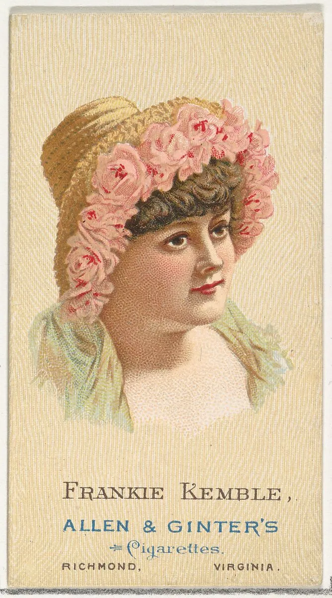 Frankie Kemble, from World's Beauties, Series 2 (N27) for Allen & Ginter Cigarettes — Allen & Ginter|Lindner, Eddy & Claus