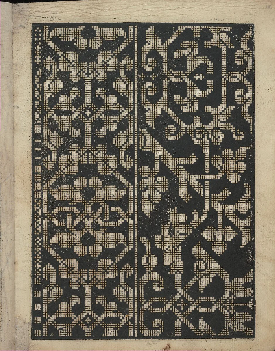 Libbretto nouellamete composto per maestro Domenico da Sera...lauorare di ogni sorte di punti, page 18 (recto) — Domenico da Sera
