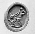 Stamp seal (scarab) with two-figure contest scene — Unknown