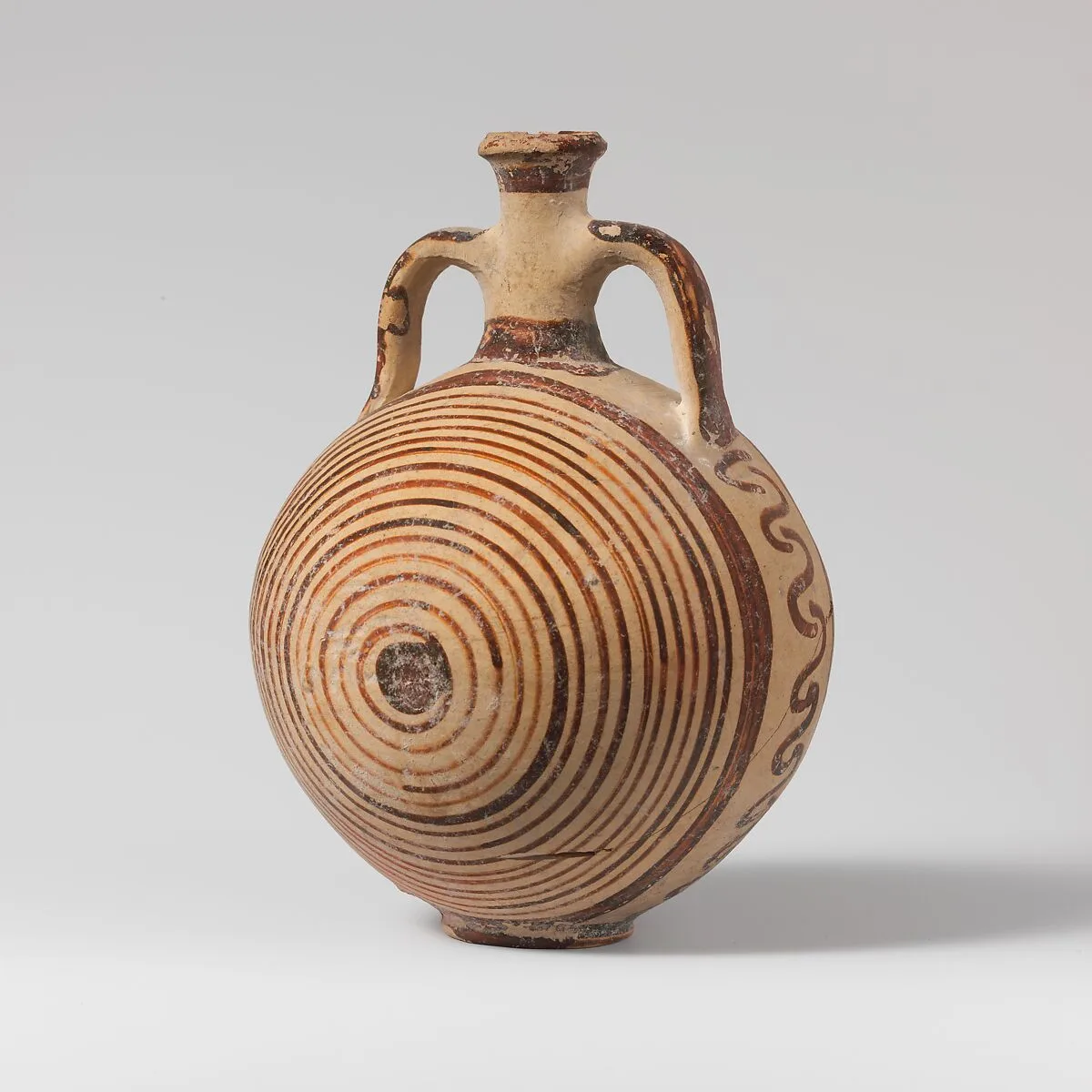 Terracotta lentoid flask — Unknown