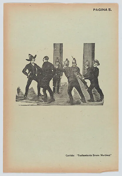 Page 5: Bruno Martínez being let to his execution, from '36 Grabados' (Mexico, 1943) — Arsacio Vanegas Arroyo|José Guadalupe Posada