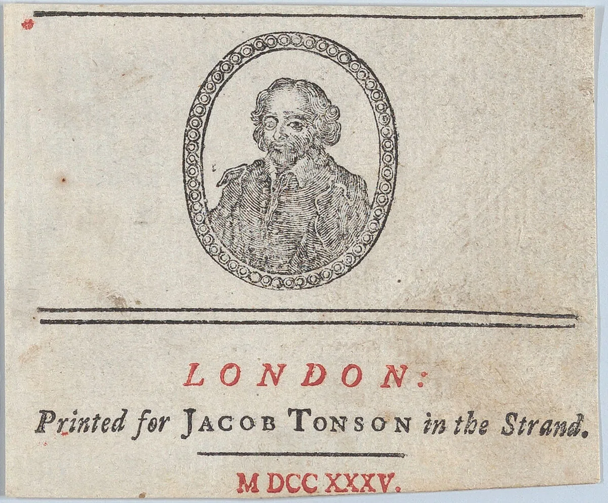 Shakespeare's Head Emblem — Jacob Tonson, the Elder|Jacob Tonson, the Younger|William Shakespeare