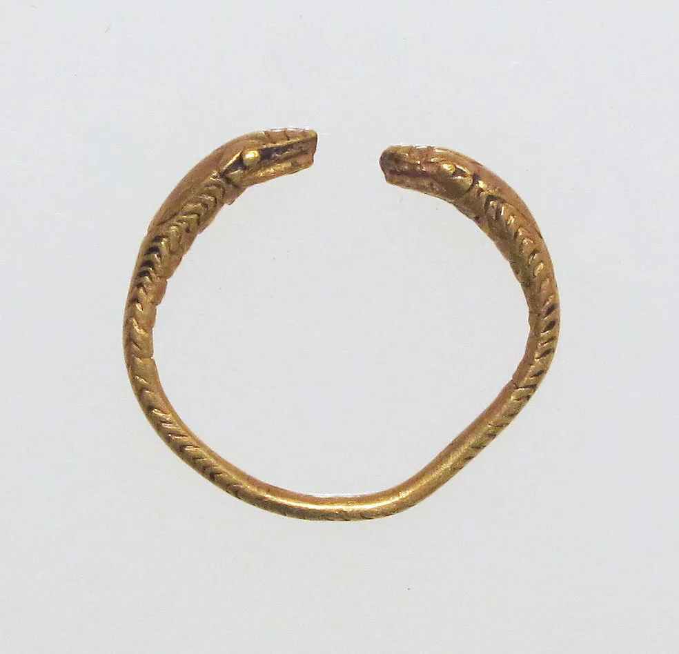 Ring, spiral with snake heads — Unknown