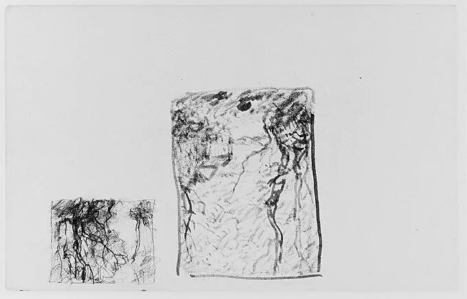 View of House in the Clearing; Path Through Trees (from Sketchbook) — Henry Ward Ranger
