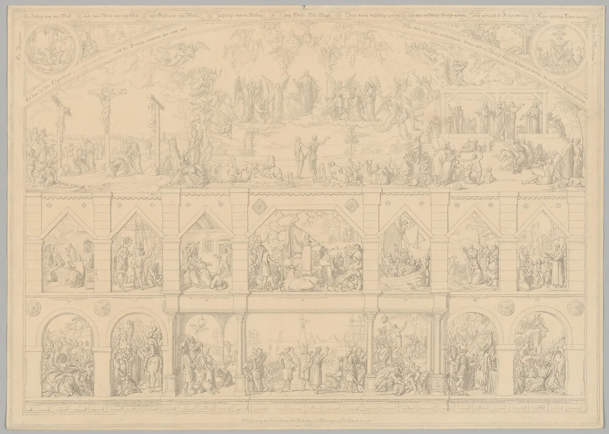 Preparatory Drawing for a Print Series on the History of Germany (Die Geschichte des deutschen Volkes in fünfzehn Bildern) — Carl Heinrich Hermann