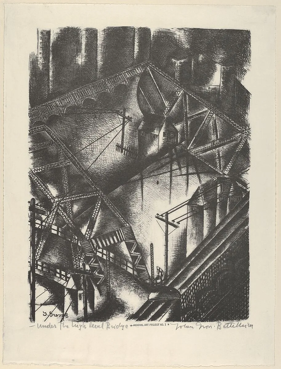 Under The High Level Bridge — Jolan Gross Bettelheim|WPA