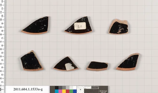 Terracotta fragments of kylikes (drinking cups)