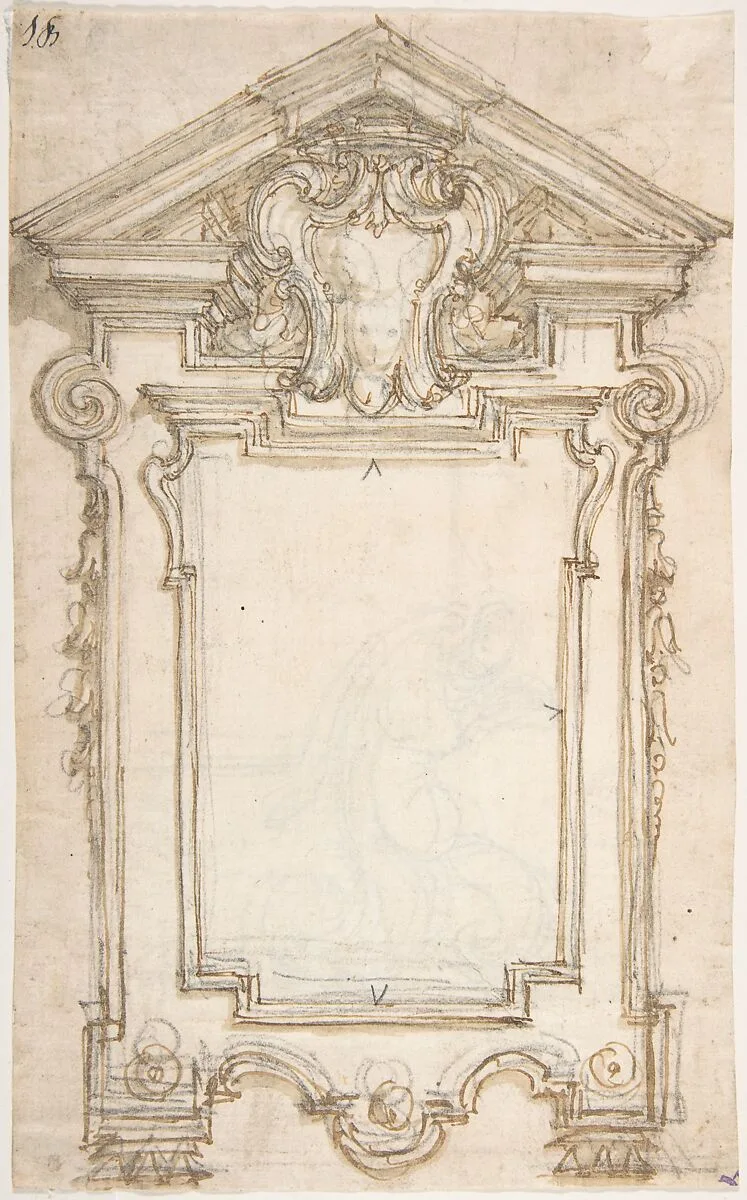 Design for a Frame or Epitaph (recto); Caryatid Supporting a Frame (verso) — Giovanni Battista Foggini