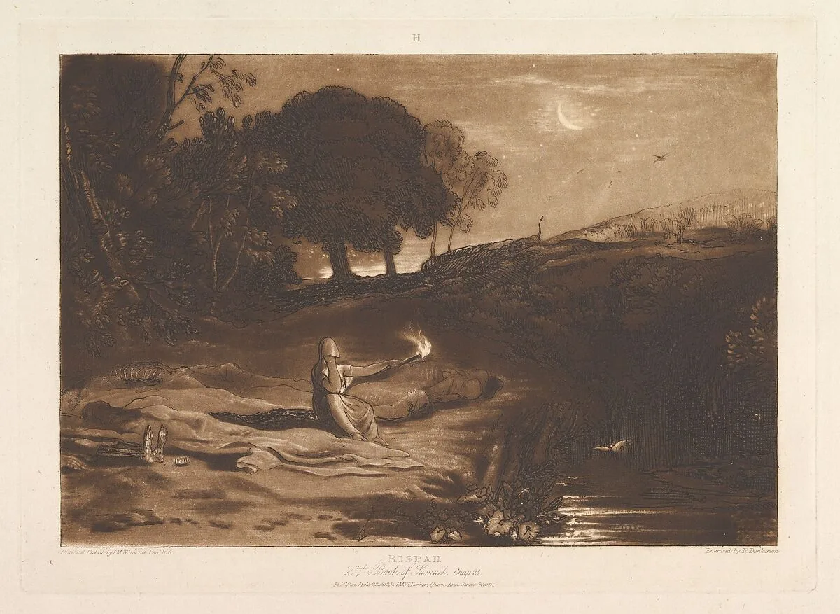 Rispah, 2nd Book of Samuel, Chapter 21 (Liber Studiorum, part IX, plate 46) — Joseph Mallord William Turner|Robert Dunkarton|Joseph Mallord William Turner