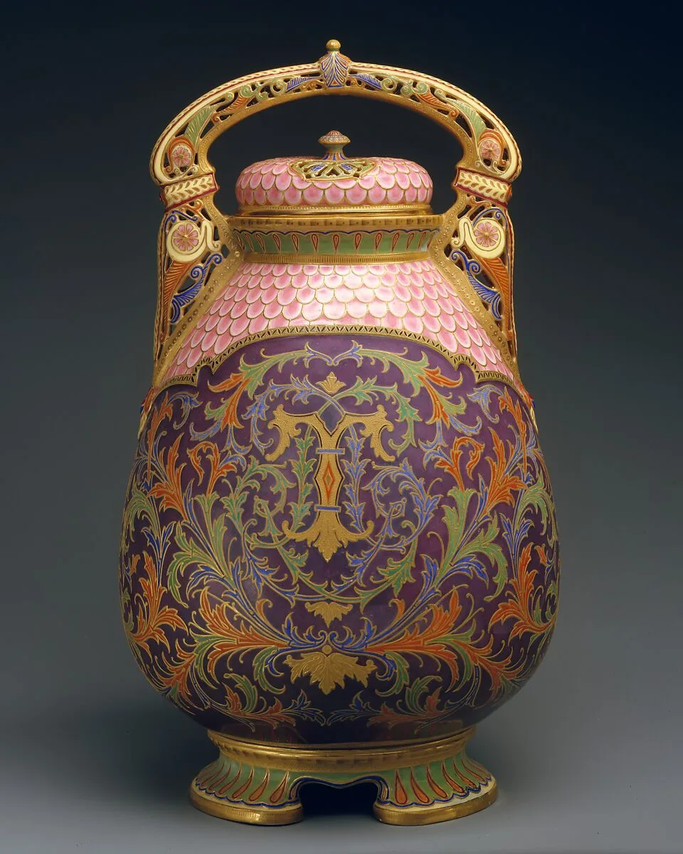 Covered potpourri vase — Ott and Brewer