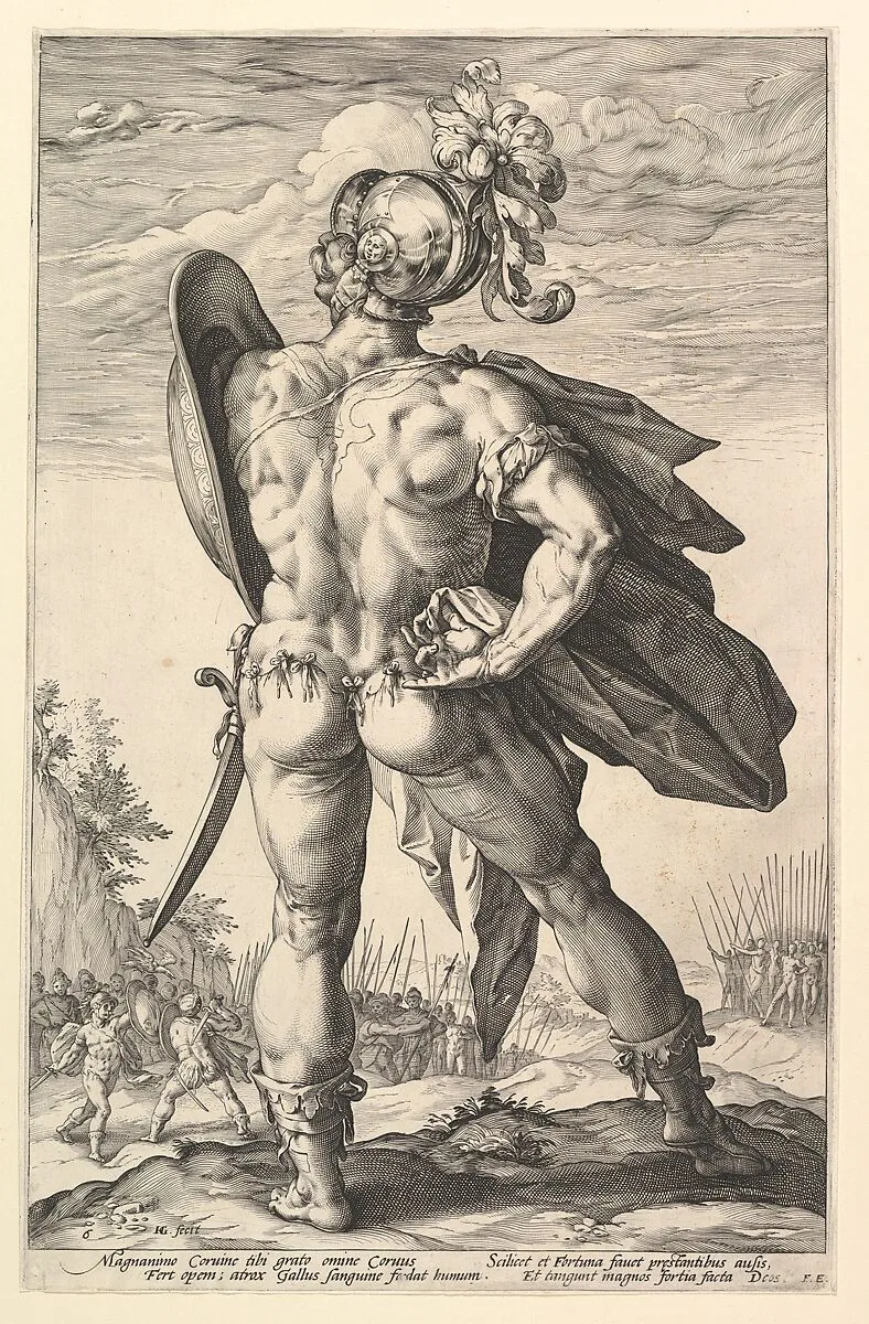 Marcus Valerius, from "The Roman Heroes" — Hendrick Goltzius