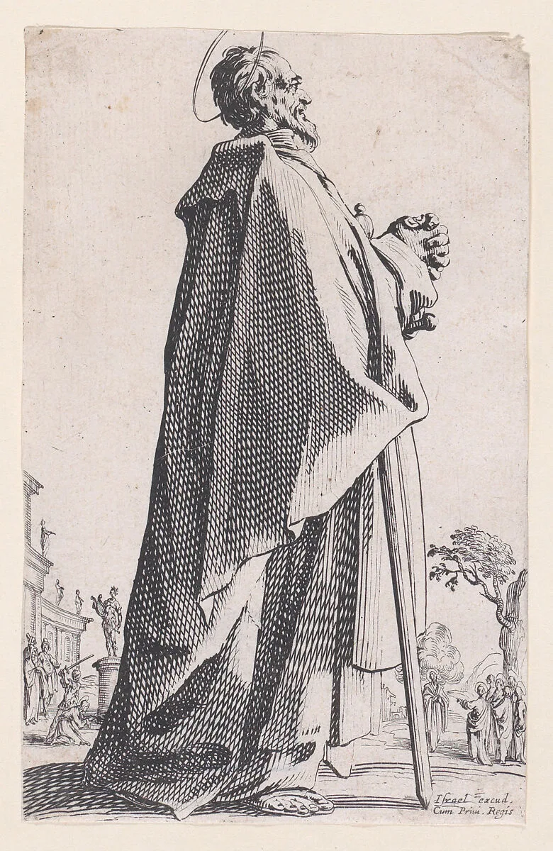 St. Matthew, from Les Grands Apôtres Debout, Représentant Le Sauveur, La Bienheureuse Marie et Les Saints Apôtres (The Large Standing Apostles, Representing The Savior, The Blessed Mary and The Apostles) — Jacques Callot|Israël Henriet