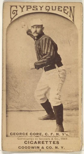 George F. "Piano Legs" Gore, Center Field, New York, from the Old Judge series (N172) for Gypsy Queen Cigarettes