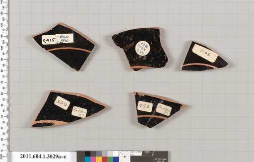Terracotta fragments of kylikes (drinking cups)