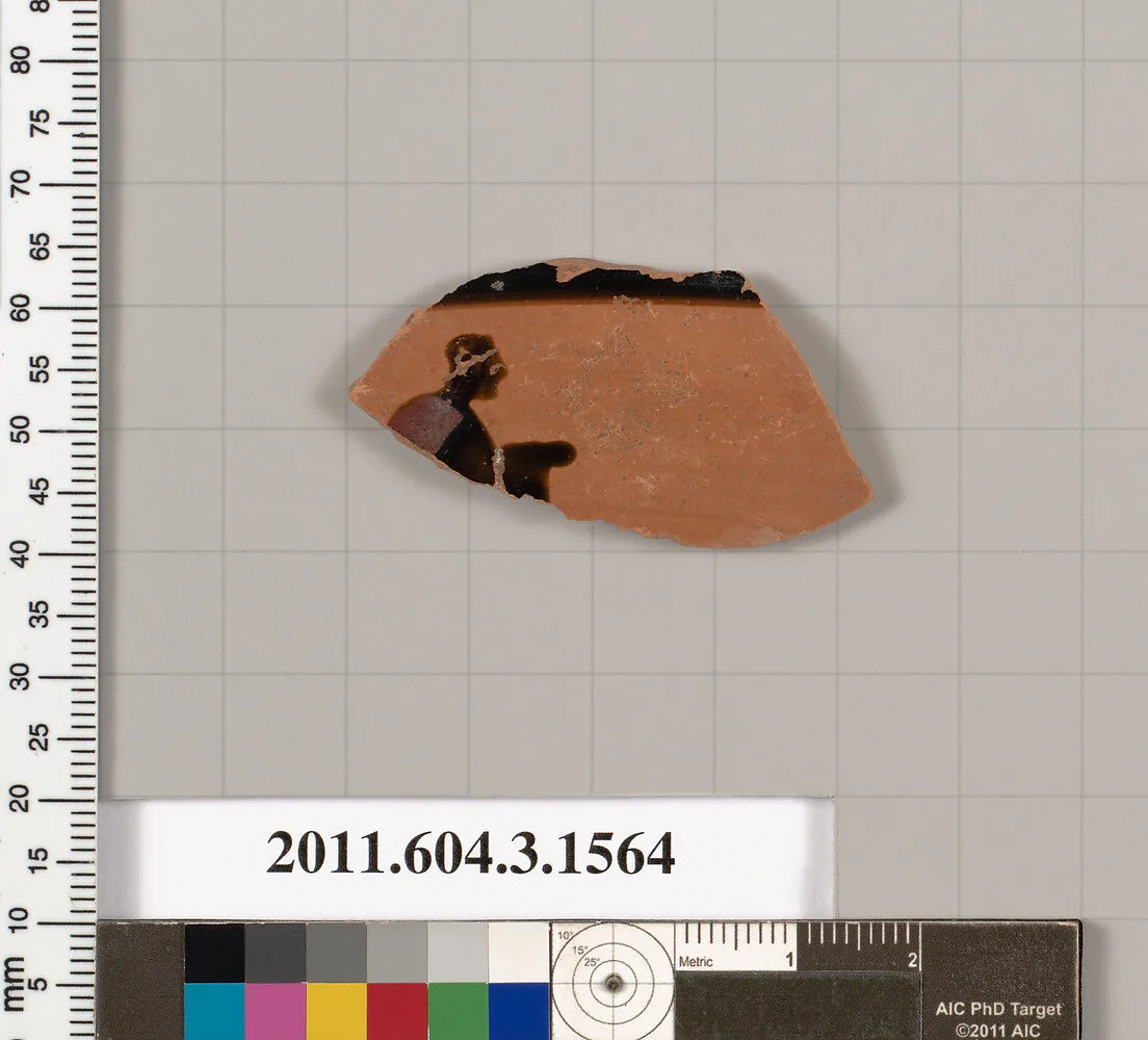 Terracotta fragment of a kylix: Band cup (drinking cup) — Unknown
