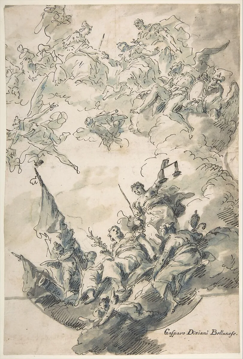 Design for a Ceiling: Venice Receiving Homage — Gaspare Diziani