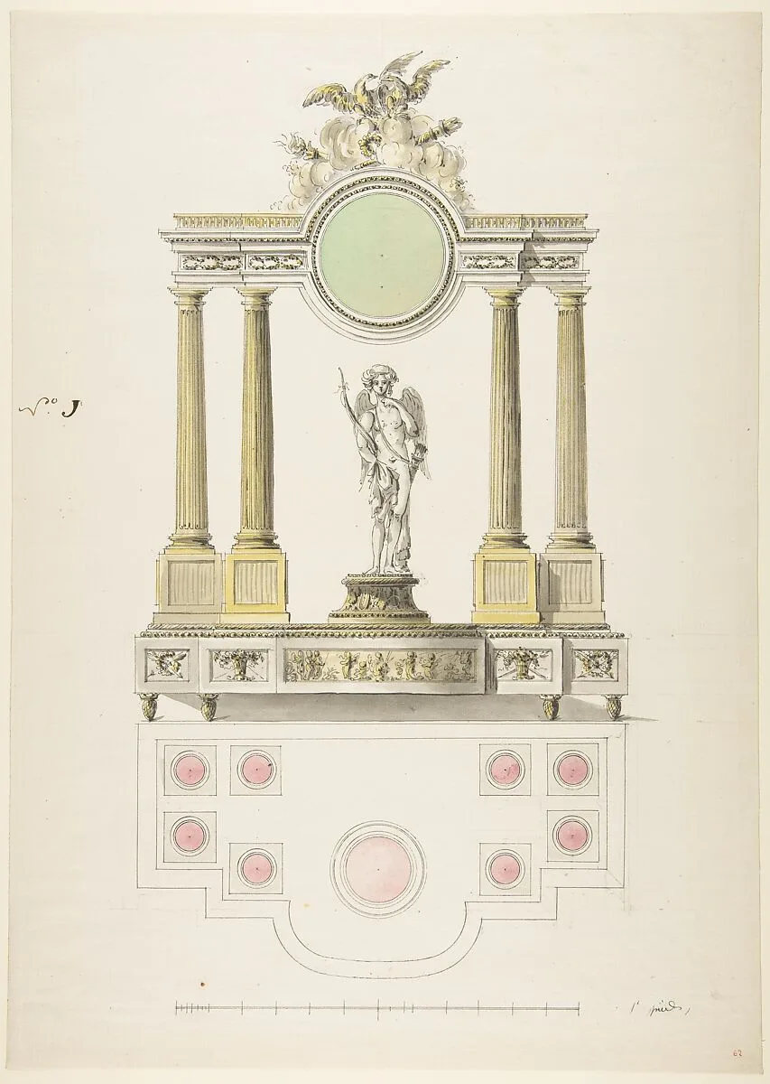 Design for a Clock — Anonymous, French, 18th century|Jean Charles Delafosse